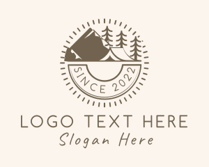 Tent - Mountain Forest Camp logo design