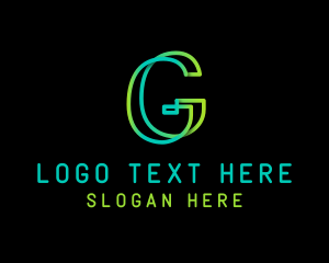 3d - Monoline Gradient Letter G logo design