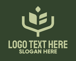Simple Angular Plant logo design