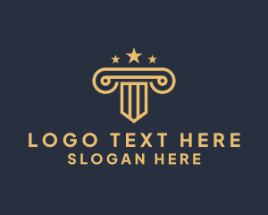 Law - Elegant Stars Column logo design
