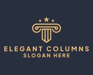 Elegant Stars Column logo design