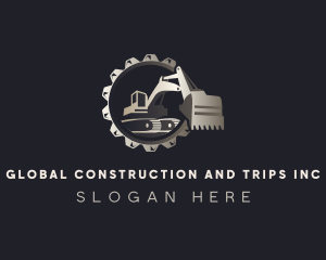 Excavate - Excavator Heavy Equipment logo design