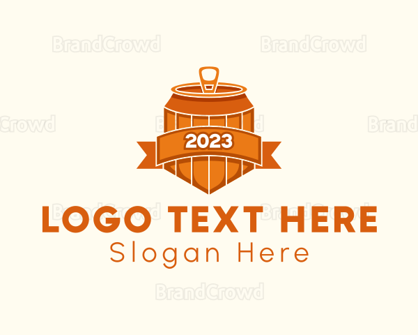 Canned Beer Banner Logo