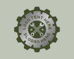 Mechanical - Metallic Gear Wrench Mechanic logo design