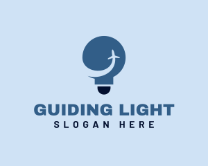 Light Bulb Airplane Travel logo design