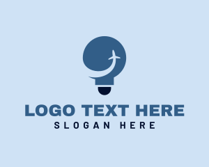 Launch - Light Bulb Airplane Travel logo design