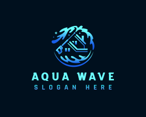 Power Wash Water Wave logo design