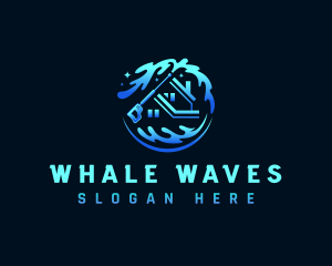 Power Wash Water Wave logo design