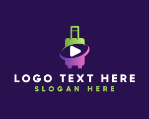 Vlog - Luggage Travel Vlogger logo design