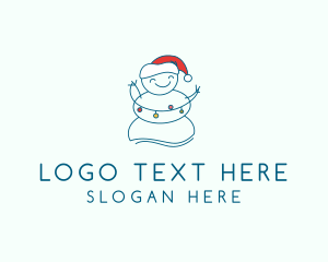 Holiday - Christmas Lights Snowman logo design