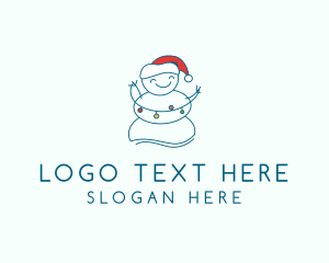 Snowman - Christmas Lights Snowman logo design