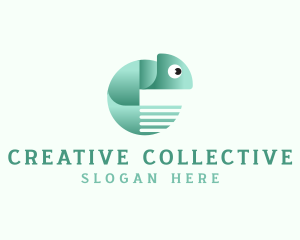 Chameleon Animal Reptile logo design