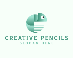 Chameleon Animal Reptile logo design