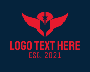 Gamer - Patriotic Helmet Wings logo design