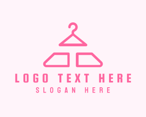 Girly - Pink Hanger Letter T logo design