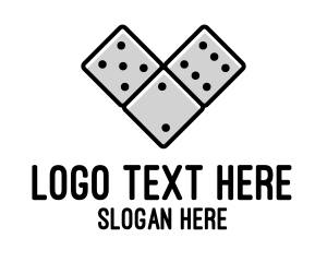 Strategy - Heart Domino Dice logo design