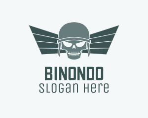 Skeleton - Wing Skull Airforce logo design