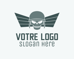 Skeleton - Wing Skull Airforce logo design