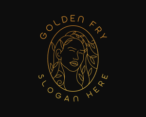 Aesthetic Golden Lady logo design