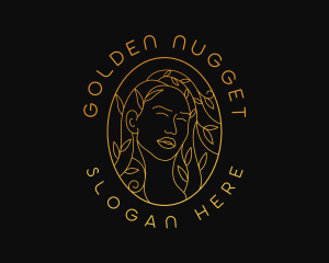 Aesthetic Golden Lady logo design