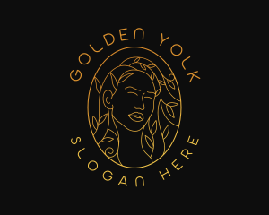 Aesthetic Golden Lady logo design