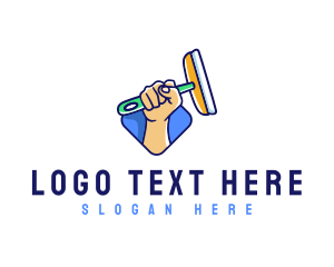 Squeegee - Hand Squeegee Janitor logo design