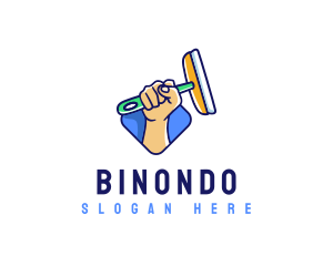 Hand Squeegee Janitor Logo