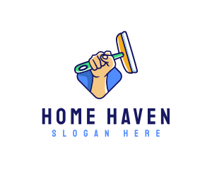 Household - Hand Squeegee Janitor logo design