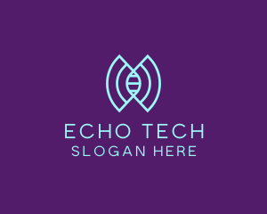 Echo - Blue DNA Strands logo design