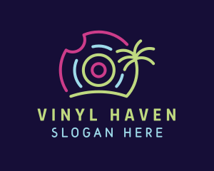 Vinyl - Tropical Vinyl Disc logo design