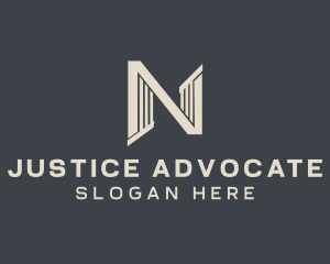 Prosecutor - Construction Pillar Letter N logo design