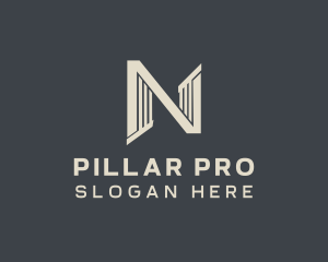 Pillar - Construction Pillar Letter N logo design