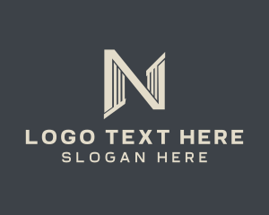 Letter N - Construction Pillar Letter N logo design