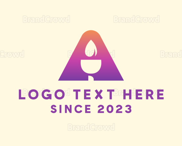 Gradient Torch Light Letter A Logo