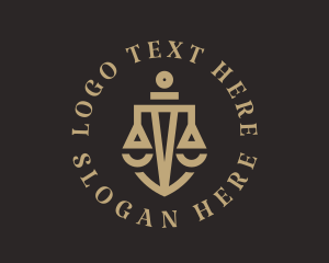 Legal Judicial Shield Scales Logo