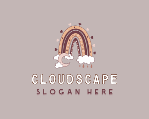 Clouds - Moon Cloud Boho logo design