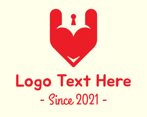 Secure - Red Heart Keyhole logo design