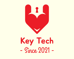 Red Heart Keyhole  logo design