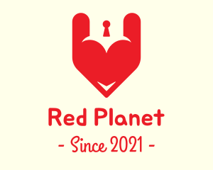 Red Heart Keyhole  logo design