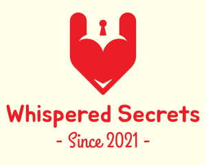 Secret - Red Heart Keyhole logo design