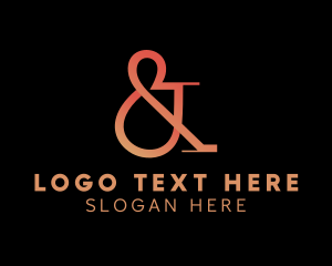 Shop - Gradient Ampersand Lettering logo design
