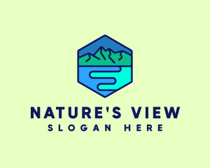 Scenic - Mountain River Scene logo design