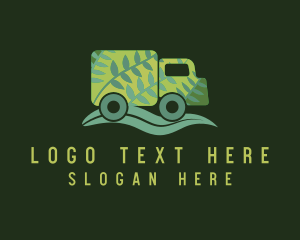 On The Go - Green Leaf Truck logo design