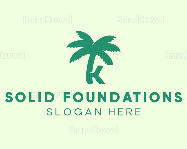 Palm Tree Letter K Logo