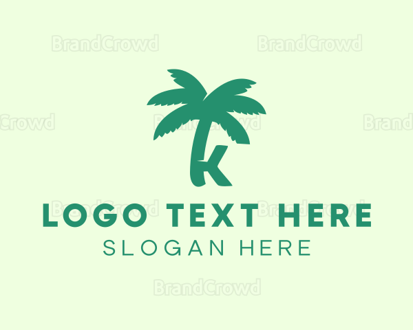 Palm Tree Letter K Logo