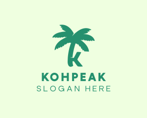 Palm Tree Letter K logo design