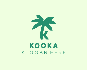 Palm Tree Letter K logo design