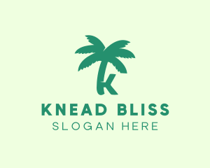 Palm Tree Letter K logo design