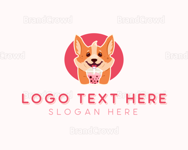 Corgi Dog Milkshake Logo