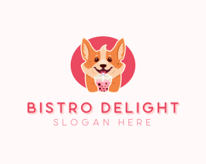 Corgi Dog Milkshake logo design